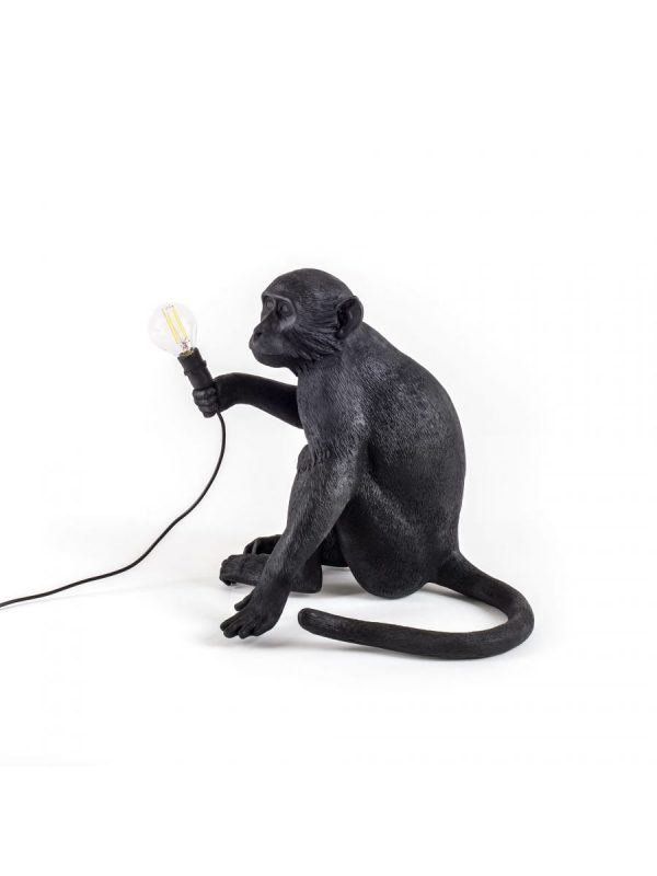 LIGHTING - Monkey Lamp Sitting Black