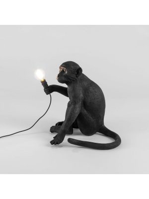 LIGHTING - Monkey Lamp Sitting Black